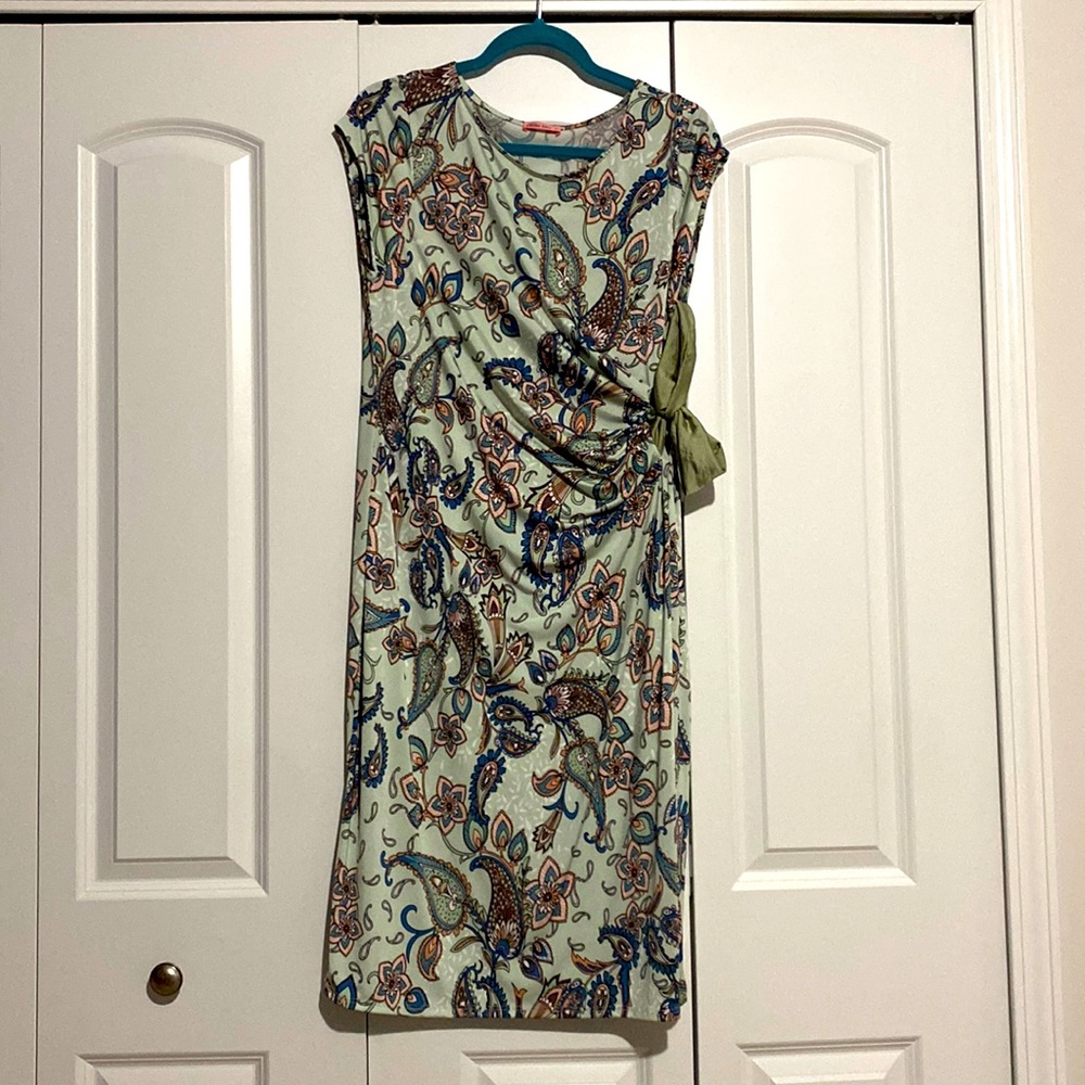 Mint floral maternity dress